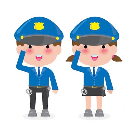 Premium Vector Police Officers Woman And Man Cops Characters Security