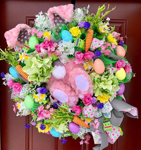 Burlap Easter Wreath Easter Door Wreaths Easter Spring Wreath Spring