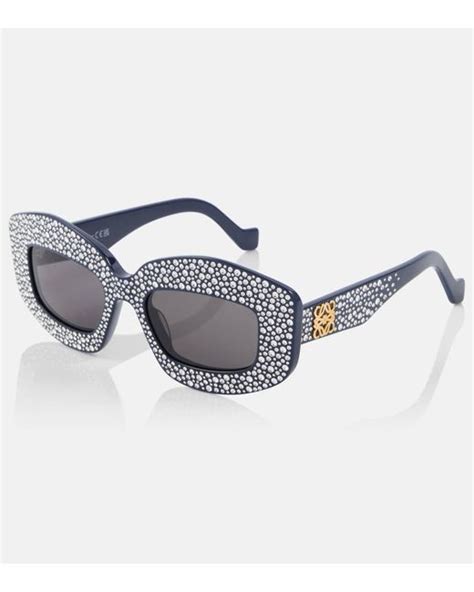 Loewe Starry Night Embellished Oversized Sunglasses In Blue Lyst