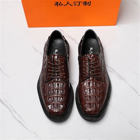 Authentic Exotic Crocodile Skin Men S Casual Brown Dress Shoes Genuine