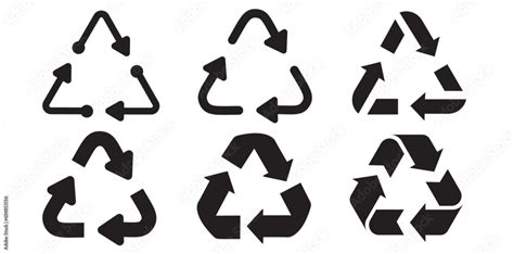 Set Of Black Arrow Recycle Means Using Recycled Resources Recycling Arrows Recycle Icon