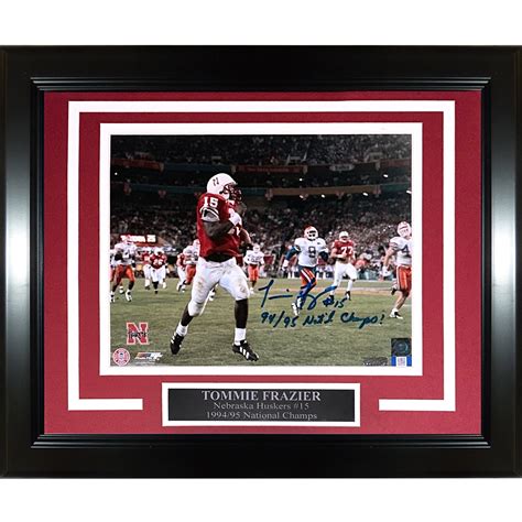 Tommie Frazier Autographed Nebraska Huskers 1996 Fiesta Bowl Td Delu