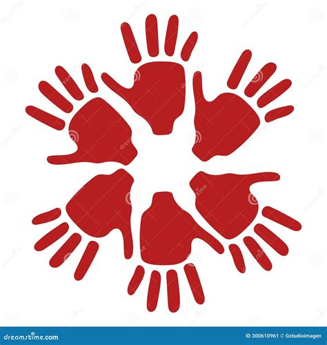 Red hands day illustration stock vector. Illustration of design - 300610961