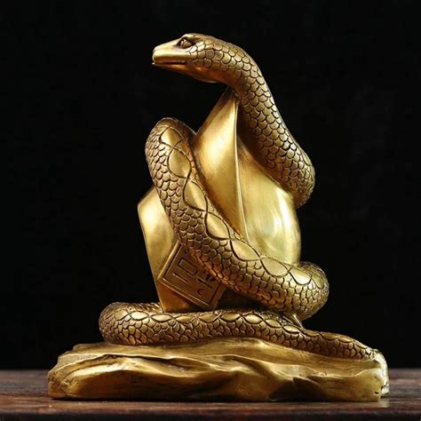 Solid Brass Snake Statue, Town House God Beast, Money Snake Statue ...