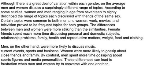 The Passage Mainly Discusses A What Women S Conversational Topics