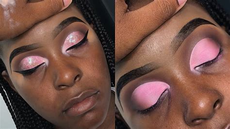 Pink Glitter Cut Crease Client Makeup Tutorial Youtube