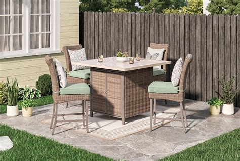 Shop Allen Roth Isla Park 5 Piece Patio High Dining Set At