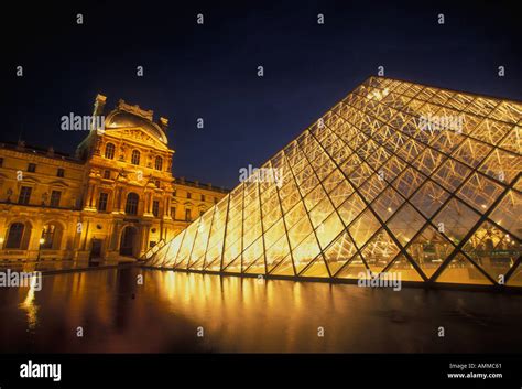 Glass Pyramid Designed By Architect I M Pei Courtyard Cour Napoleon