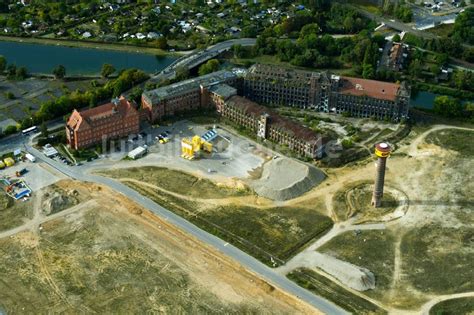 Hannover von oben Abrißarbeiten auf dem Gelände der Industrie Ruine