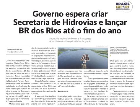 Sopesp Governo Espera Criar Secretaria De Hidrovias E Lan Ar Br Dos