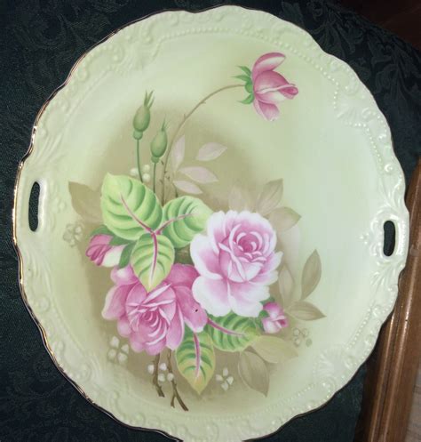 Vintage Hand Painted Lefton China Green Collectors Plate Etsy