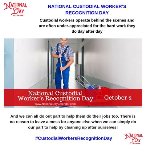 NATIONAL CUSTODIAL WORKER S RECOGNITION DAY October 2 Custodial