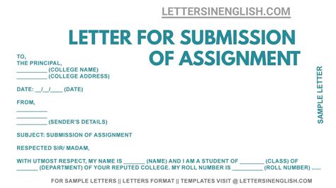 Letter For Submission Of Assignment Request Letter Sample Format Youtube