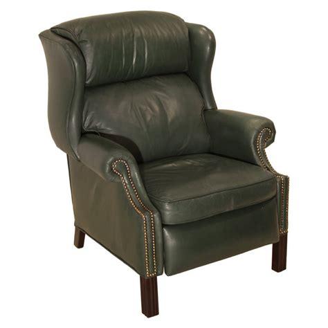 Wingback Chippendale Leather Recliner At 1stdibs Wingback Leather Recliner