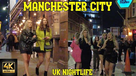 Manchester Uk Nightlife Walking Tour K Uhd Fps Youtube