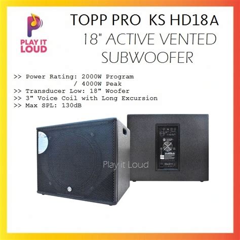 Topp Pro Ks Hd A Inch Active Subwoofer Watts Lazada Ph