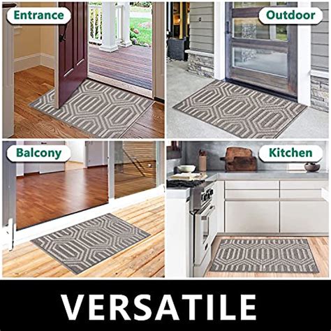 Refetone Indoor Doormat Front Back Door Rug Durable Rubber Backing Non