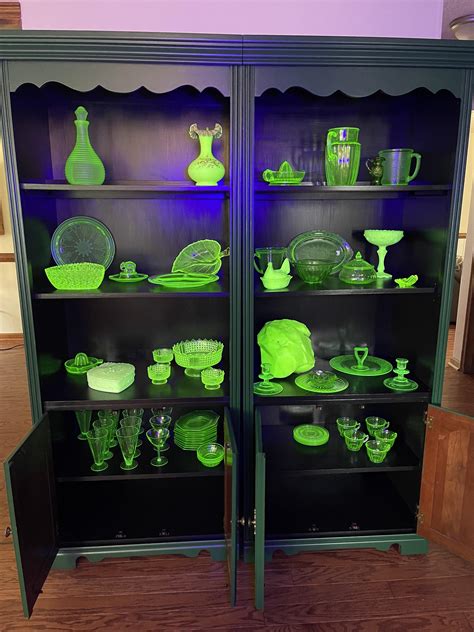 My Collection Of Uranium Glass That Glows Under Uv Light Rinterestingasfuck