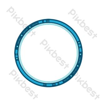 Blue Futuristic Technology Border Round Frame Animation PNG