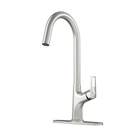 Casainc Brushed Nickel Single Handle Pull Out Kitchen Faucet With Sprayer Deck Plate Included