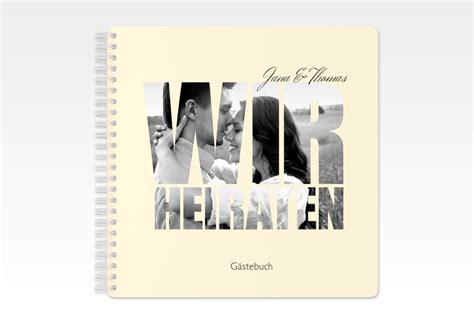 Gästebuch Hochzeit Letters Ringbindung