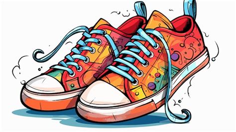 Quirky Hand Drawn Cartoon Sneaker Illustration Premium Ai Generated