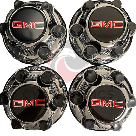 4pc Gmc Chrome 6 Lug Center Caps New For 16 17 Chrome Rims Yukon Sierra Savana Etsy