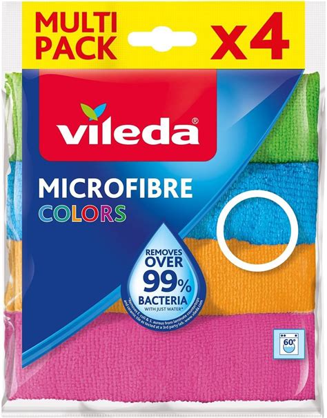 Vileda Microfibre Colors Pack De Chiffons Lavettes Multi Usages