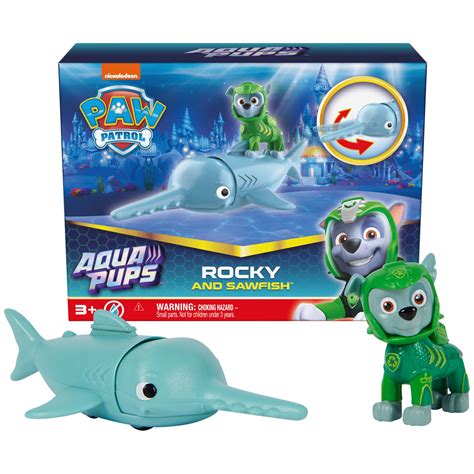 Paw Patrol, Aqua Pups Rocky and Sawfish Action Figures Set, Kids Toys for Ages 3 and up for sale ...