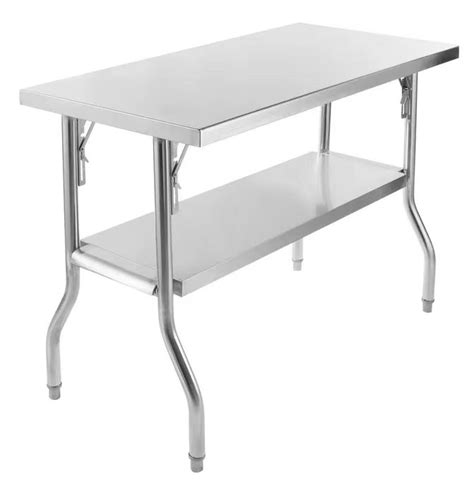 NEW FOLDABLE STAINLESS STEEL FOOD PREP TABLE DUAL LAYER – Uncle Wiener ...