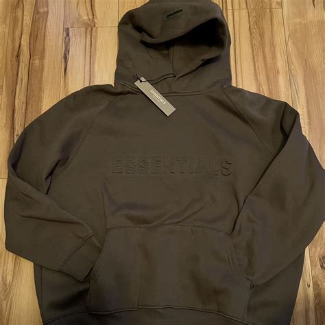 Olive Green Essentials Hoodie Size L Fits Big Depop