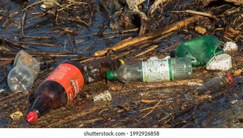 Plastic Garbage River Pollution Environment Concept Stock Photo