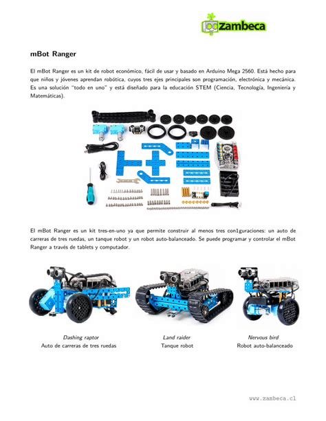 Pdf Mbot Ranger Zambeca Cl Mbot Ranger El Mbot Ranger Es Un Kit