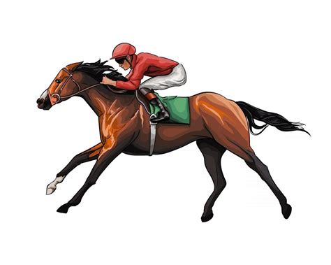 Download Horse racing with a jockey from splash of watercolors, colored ...