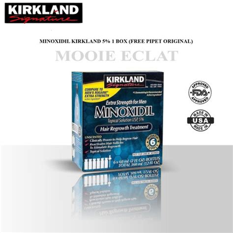 Jual Populer Minoxidil Kirkland 5 1 Box Isi 6 Botol Free Pipet