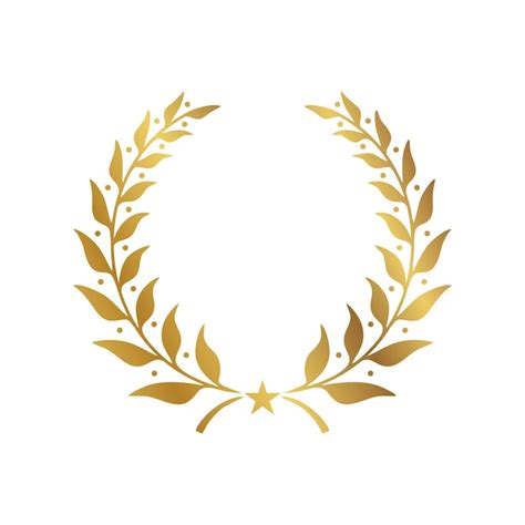 Premium Vector Gold Laurel Wreath Icon Vector Flat