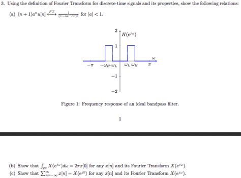 Solved Using The Definition Of Fourier Transform For