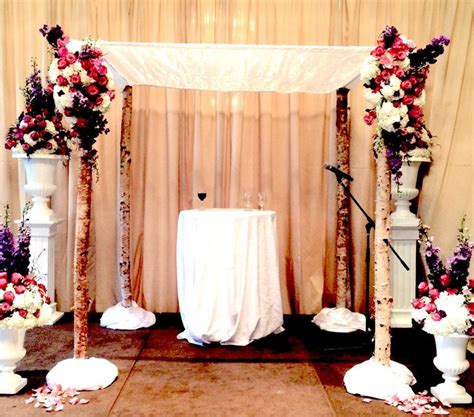 Birch Chuppah With Simple Organza Top By Chuppah Ca At The Liberty