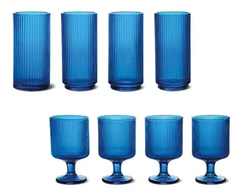 Aldi Crofton Ribbed Glass Drinkware Set Parade