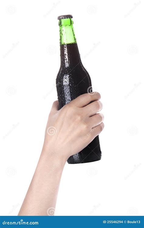 Hand Holding Bottle Of Dark Beer Stock Images Image 25546294