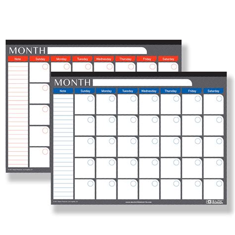 Bazic Desk Pad Calendar Undated Months X Customize Planner