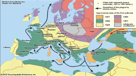 Black Death Bubonic Plague Map Europe