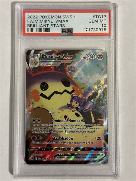 Mavin 2022 Pokemon Mimikyu Vmax Full Art TG17 Brilliant Stars PSA 10