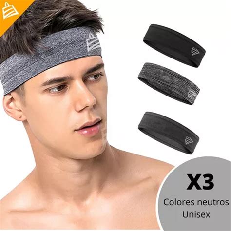 Diademas Deportivas Para Hombre Y Mujer X3 Unidades Color Gris Cuotas