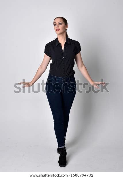 Portrait Pretty Brunette Girl Ponytail Wearing Stock Photo Shutterstock