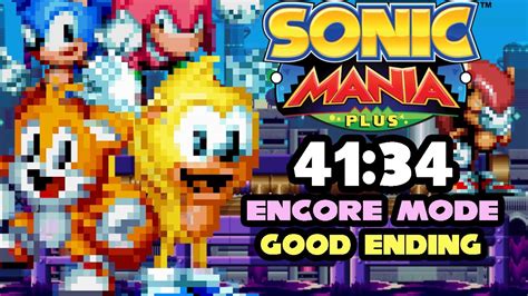 Sonic Mania Plus Encore Mode Good Ending Speedrun In Youtube