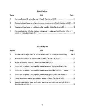 Fillable Online Dnr Sc List Of Tables Table Title Page Dnr Sc Fax