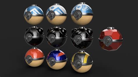 D File Pokemon Assorted Hisuian Poke Ball Set Models Model