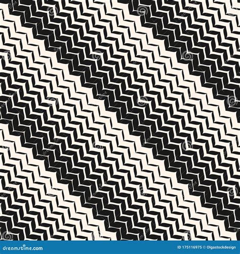 Diagonal Zigzag Lines Seamless Pattern Vector Halftone Transition