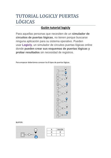 PDF TUTORIAL LOGICLY PUERTAS LO GICAS es un simulador básico de